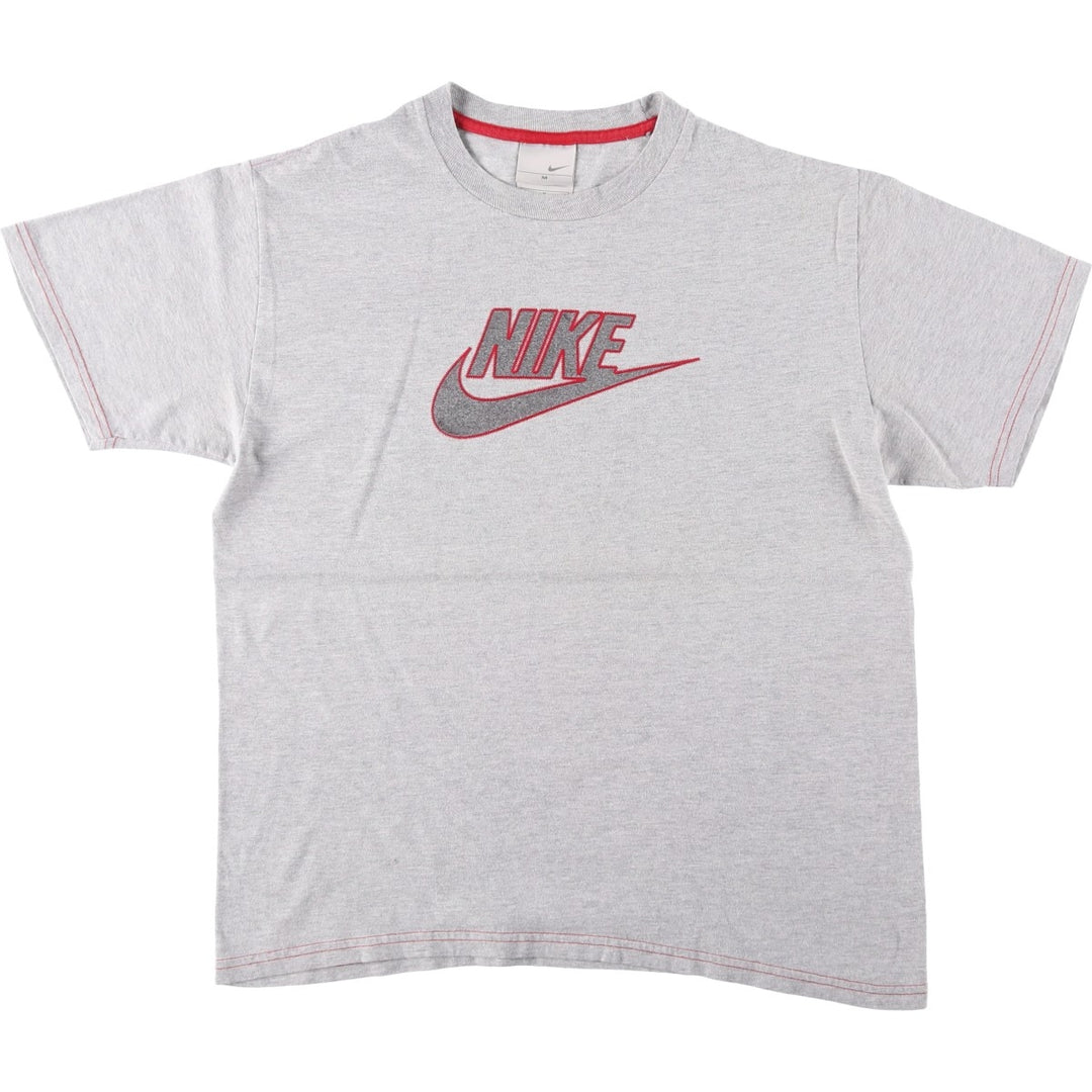 00'S Nike logo print T-shirt, men's size M cotton gray type Vintage Second Hand