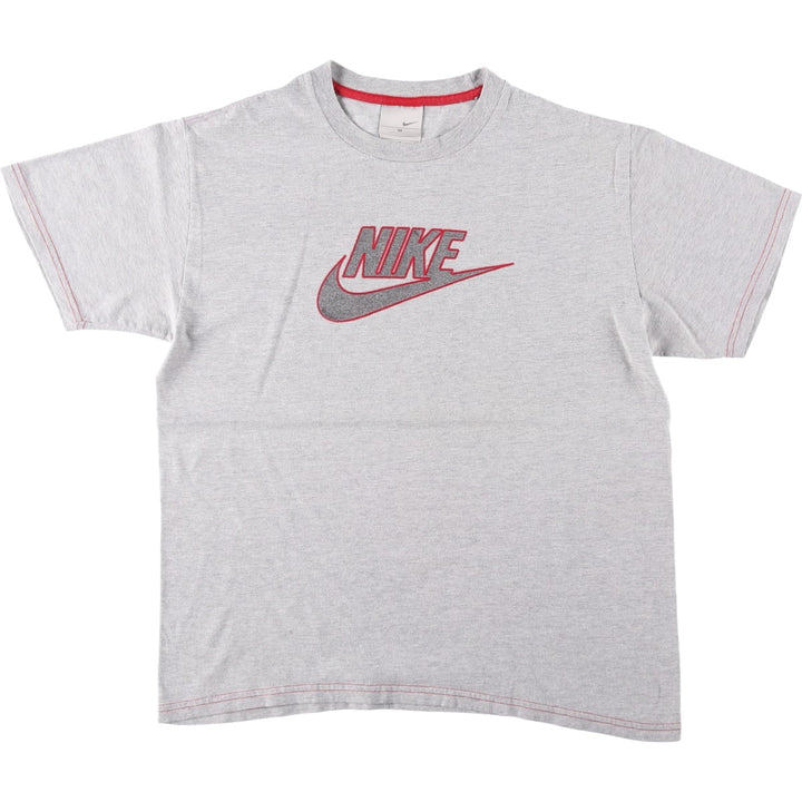 00'S Nike logo print T-shirt, men's size M cotton gray type Vintage Second Hand
