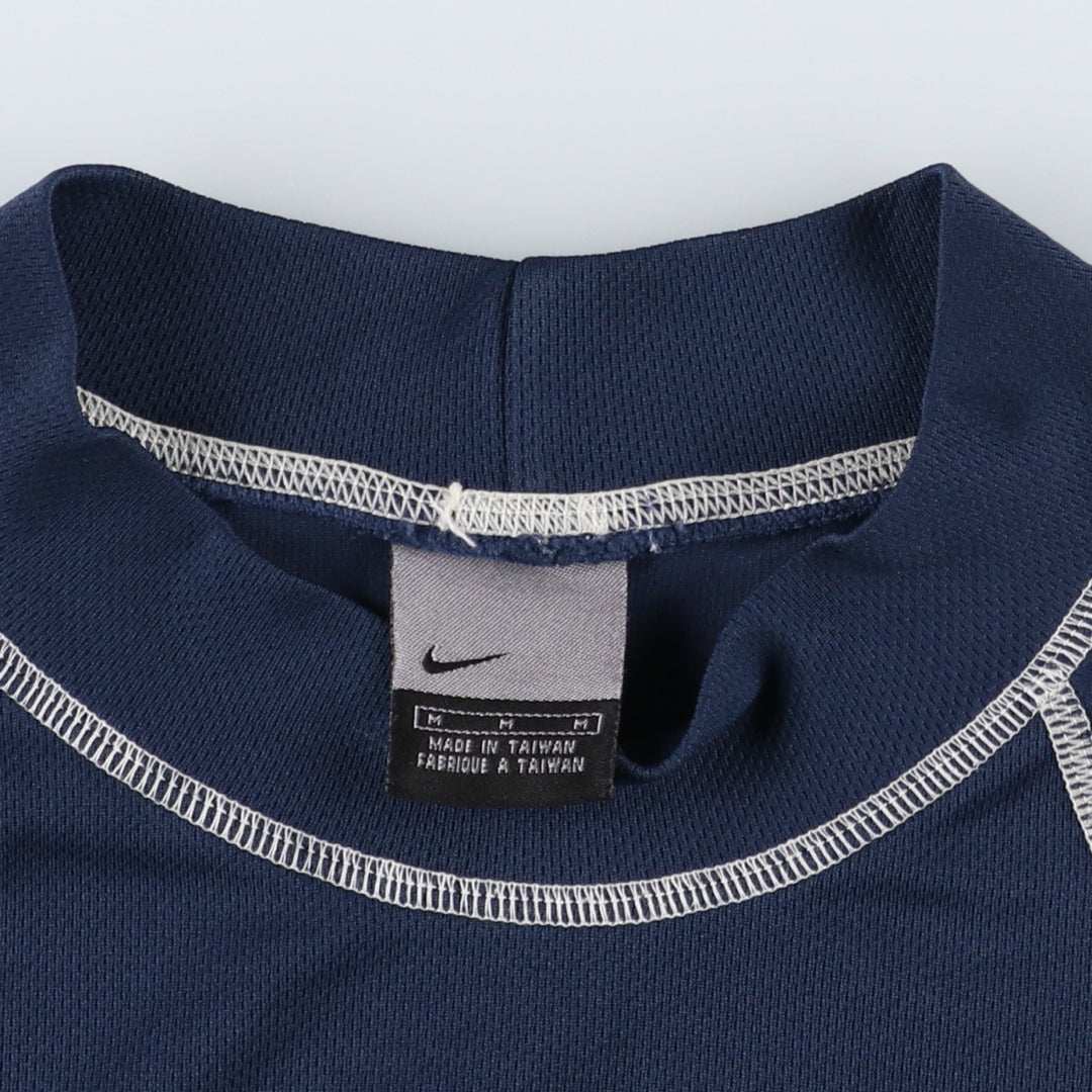 2000'S Nike mock neck logo print t-shirt, men's size M (approx.) polyester navy blue type Vintage Second Hand