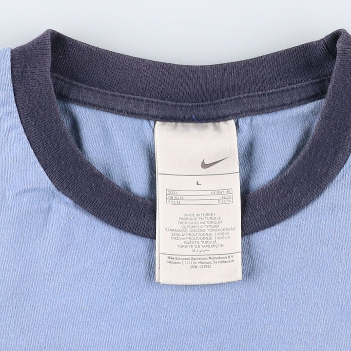 00'S Nike logo print T-shirt, men's size L cotton blue type Vintage Second Hand