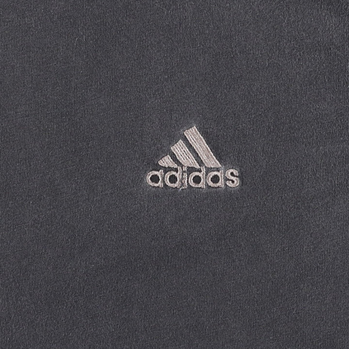 90s-00'S Adidas logo T-shirt, men's size L unclear black type Vintage Second Hand