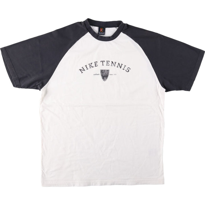 2000'S Nike Two-Tone Raglan T-Shirt, Men's Size L (approx.) cotton white type Vintage Second Hand