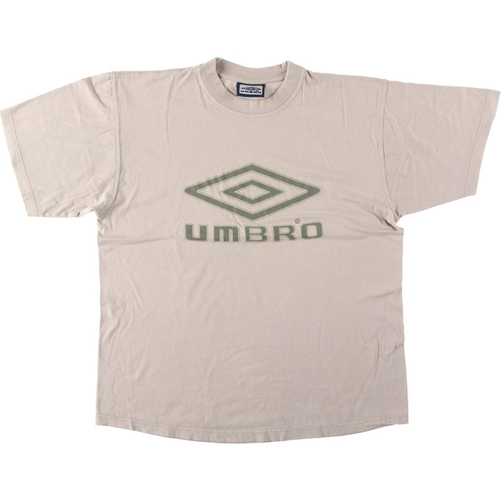 ~2000'S Umbro logo print T-shirt, men's size L (approx.) cotton Beige type Vintage Second Hand