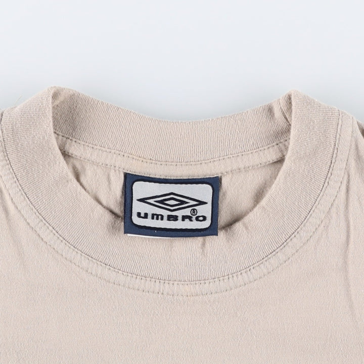 ~2000'S Umbro logo print T-shirt, men's size L (approx.) cotton Beige type Vintage Second Hand