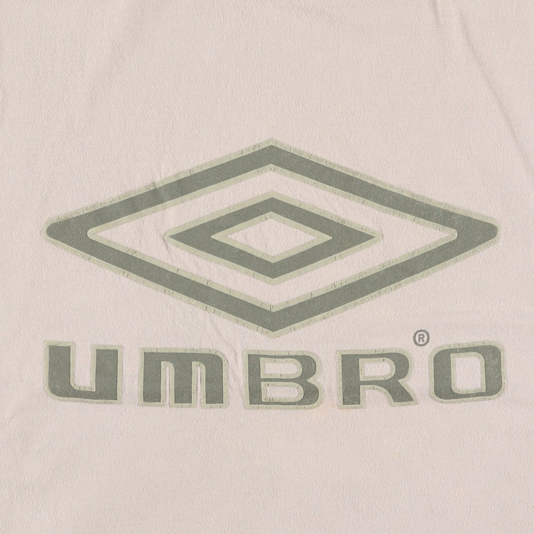 ~2000'S Umbro logo print T-shirt, men's size L (approx.) cotton Beige type Vintage Second Hand