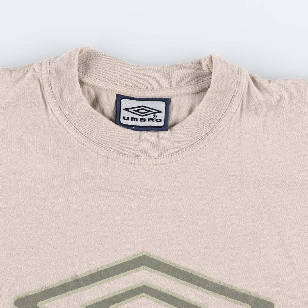~2000'S Umbro logo print T-shirt, men's size L (approx.) cotton Beige type Vintage Second Hand