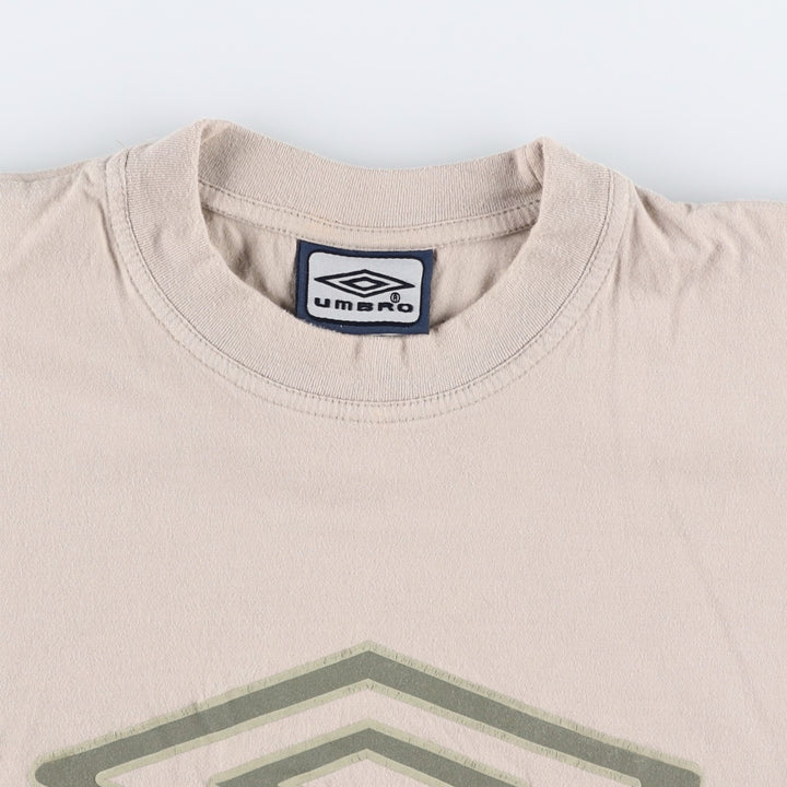 ~2000'S Umbro logo print T-shirt, men's size L (approx.) cotton Beige type Vintage Second Hand