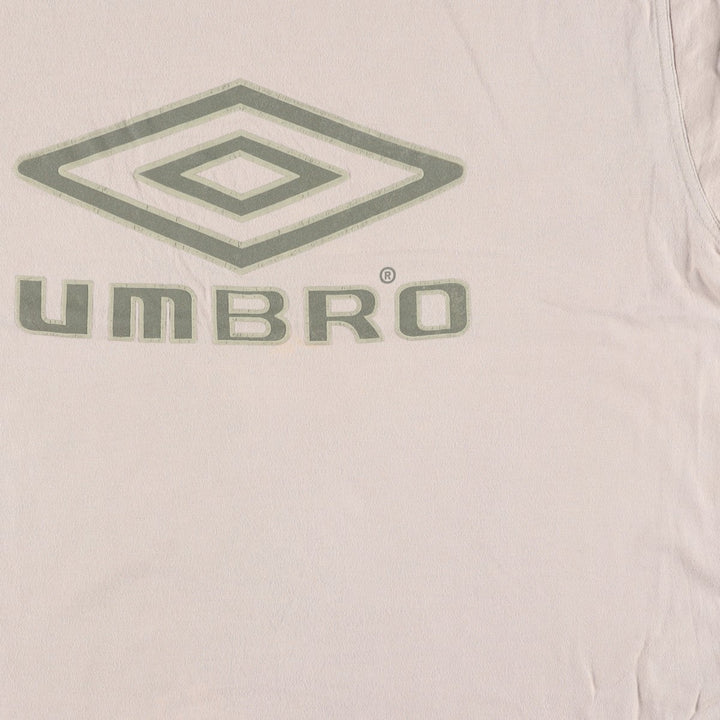 ~2000'S Umbro logo print T-shirt, men's size L (approx.) cotton Beige type Vintage Second Hand