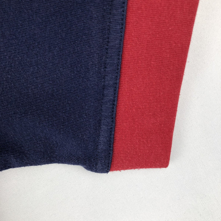 90s-00'S Adidas V-neck logo T-shirt, men's size S (approx.) cotton navy blue type Vintage Second Hand