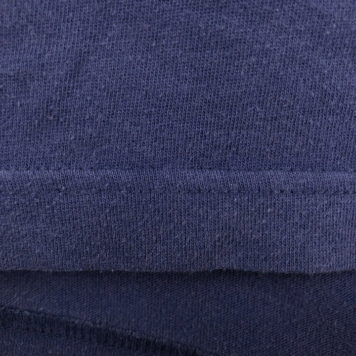 90s-00'S Adidas V-neck logo T-shirt, men's size S (approx.) cotton navy blue type Vintage Second Hand