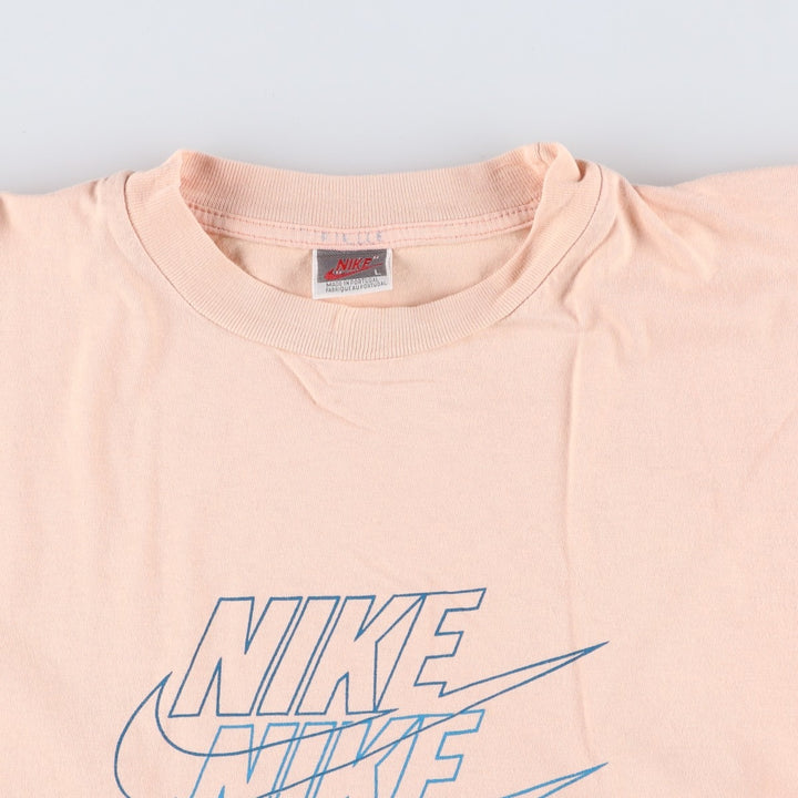90'S Nike Silver Tag Logo Print T-Shirt, Men's Size L (approx.), Vintage cotton coral Vintage Second Hand