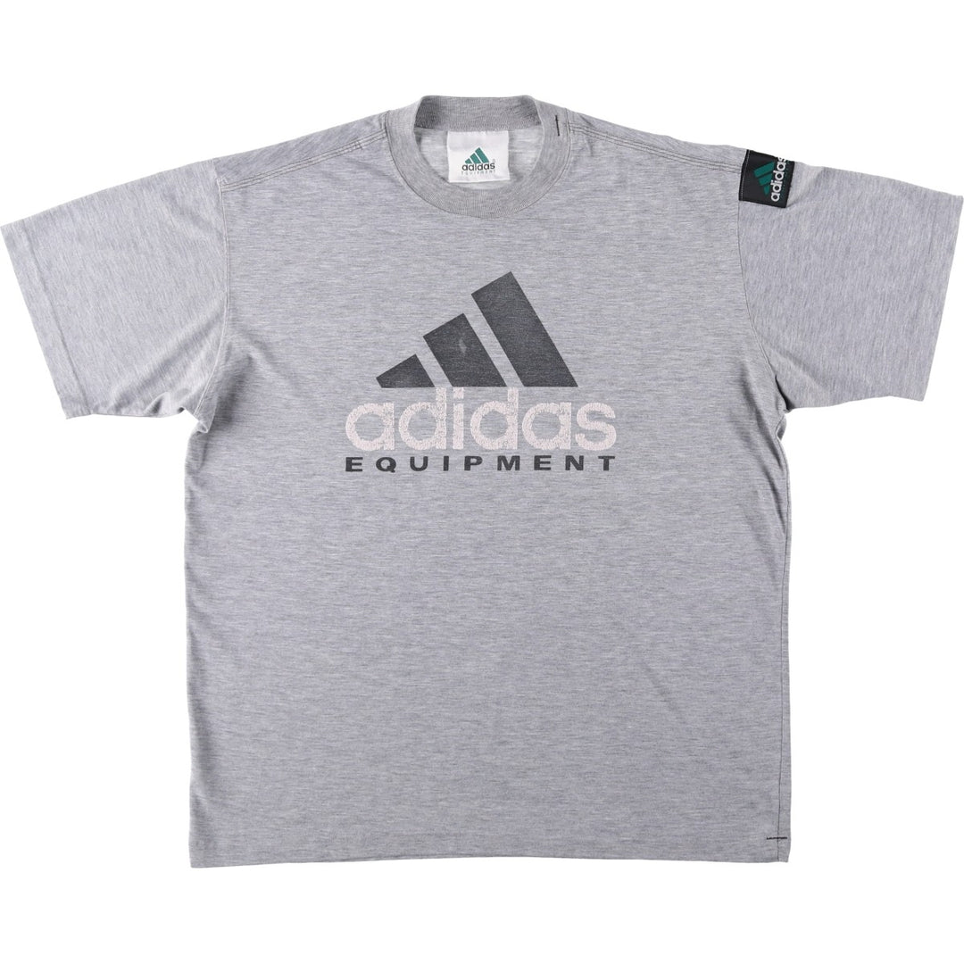 90'S Adidas EQUIPMENT logo T-shirt, men's size M equivalent, vintage. polyester gray type Vintage Second Hand