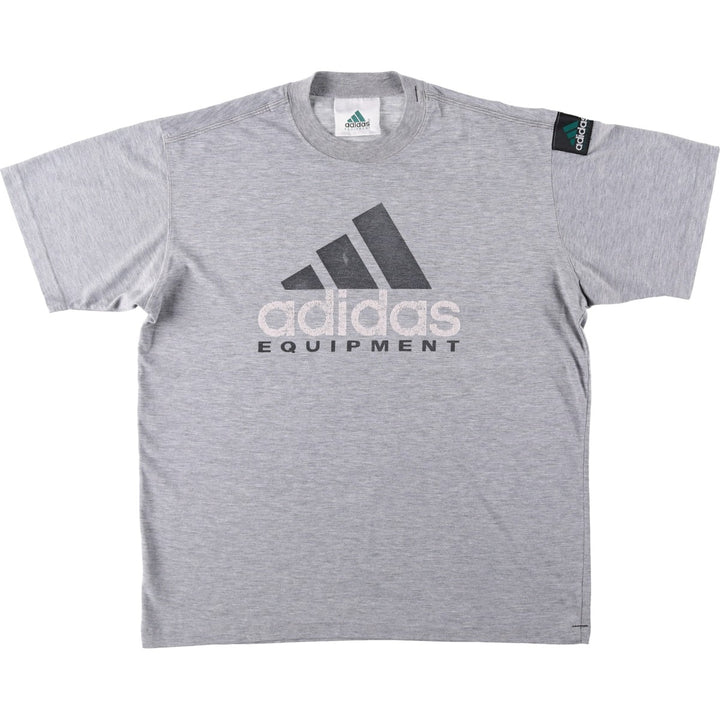 90'S Adidas EQUIPMENT logo T-shirt, men's size M equivalent, vintage. polyester gray type Vintage Second Hand