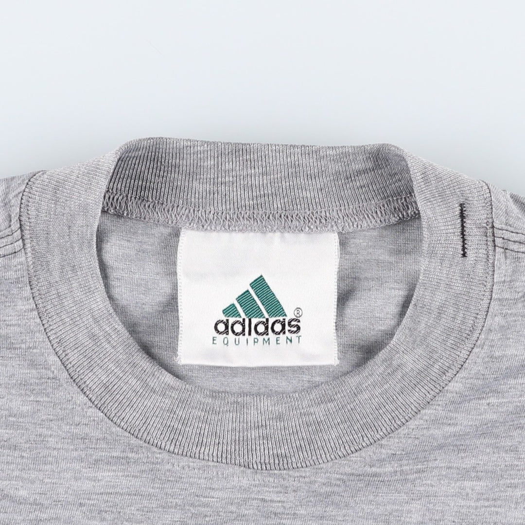 90'S Adidas EQUIPMENT logo T-shirt, men's size M equivalent, vintage. polyester gray type Vintage Second Hand