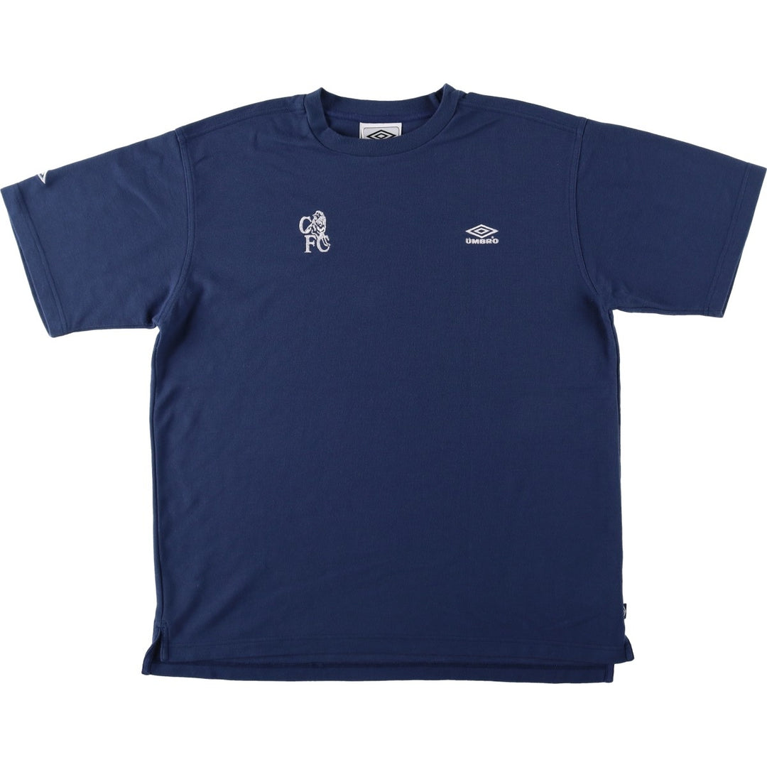 90'S Umbro Piqué Logo T-Shirt, Men's Size XL (Equivalent), Vintage polyester navy blue type Vintage Second Hand