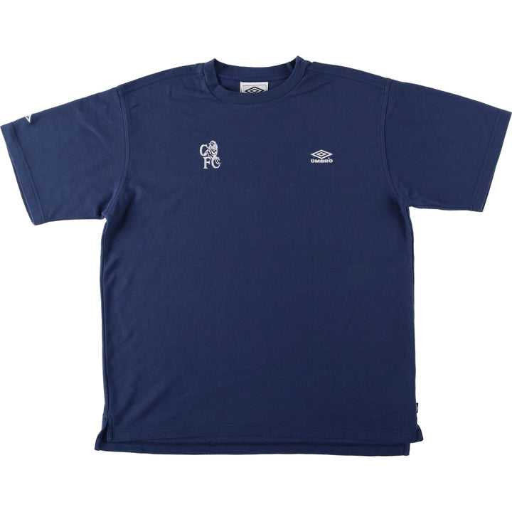 90'S Umbro Piqué Logo T-Shirt, Men's Size XL (Equivalent), Vintage polyester navy blue type Vintage Second Hand
