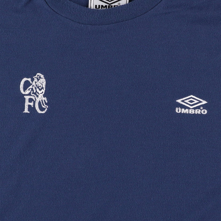90'S Umbro Piqué Logo T-Shirt, Men's Size XL (Equivalent), Vintage polyester navy blue type Vintage Second Hand