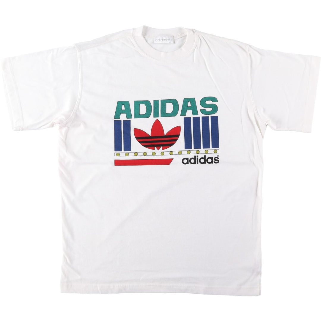80s-90'S Adidas Trefoil Logo Print T-Shirt, Men's Size M (approx.), Vintage cotton white type Vintage Second Hand
