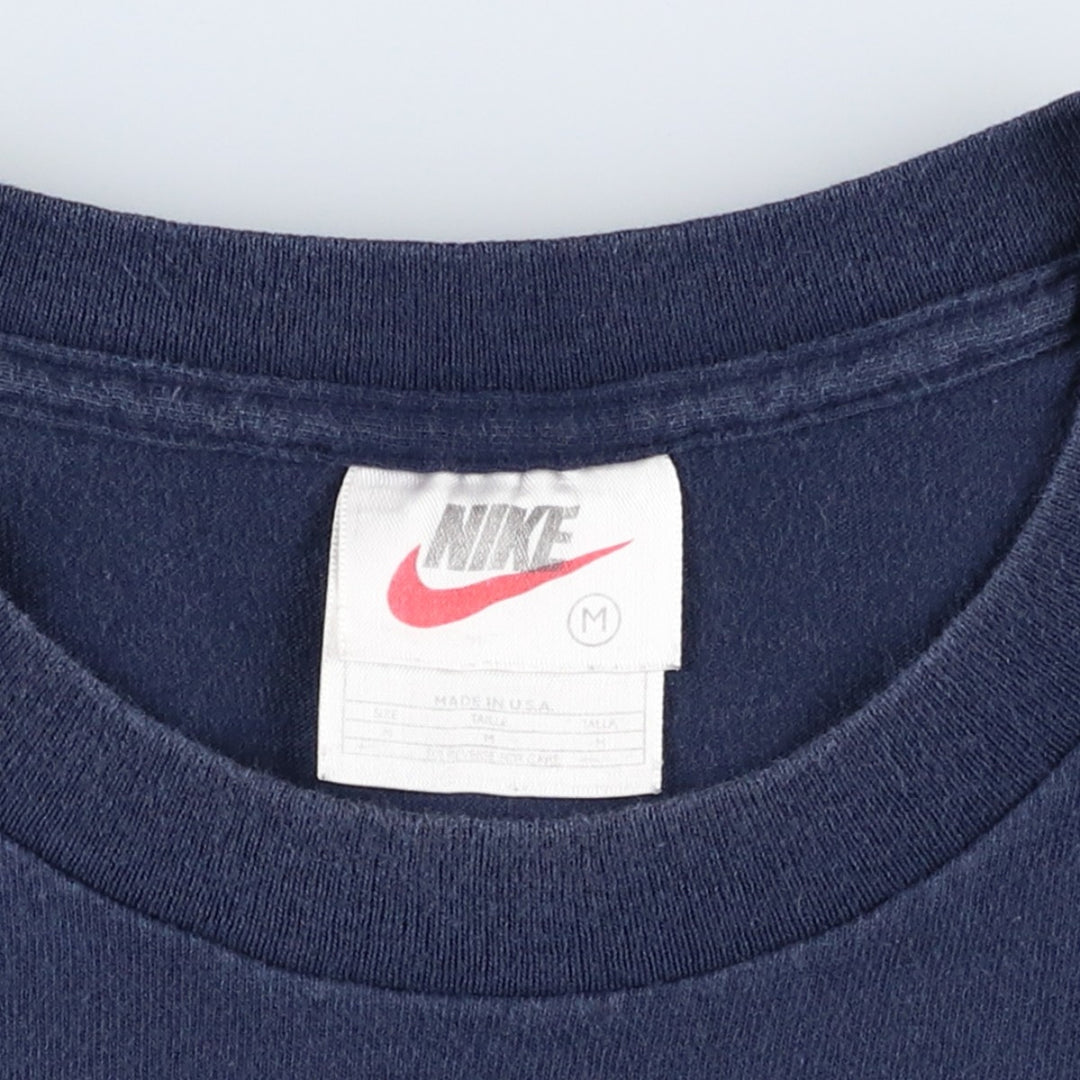 90'S Nike One Point Logo T-shirt Made in USA Men's M Size Vintage cotton navy blue type Vintage Second Hand