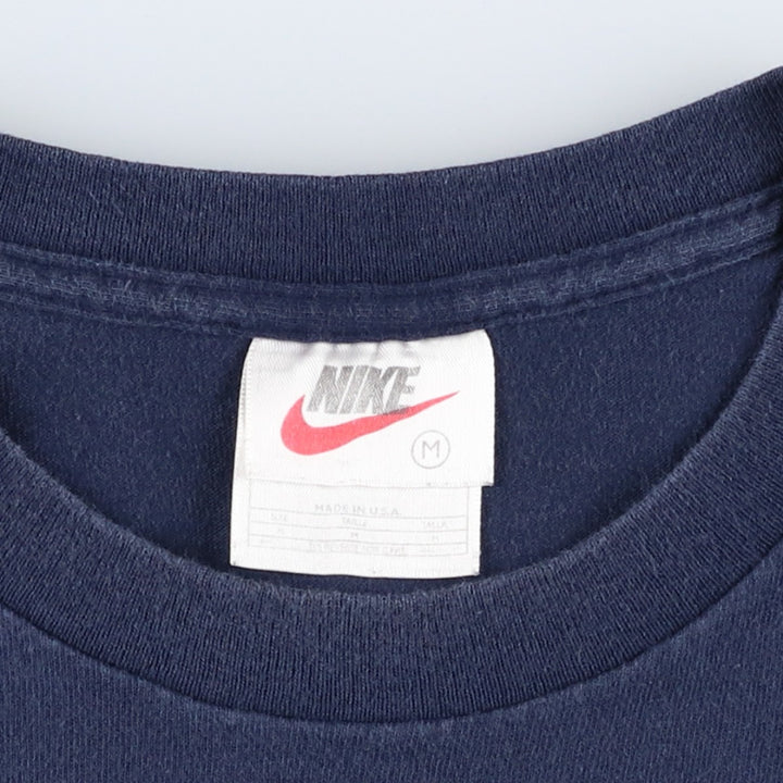 90'S Nike One Point Logo T-shirt Made in USA Men's M Size Vintage cotton navy blue type Vintage Second Hand