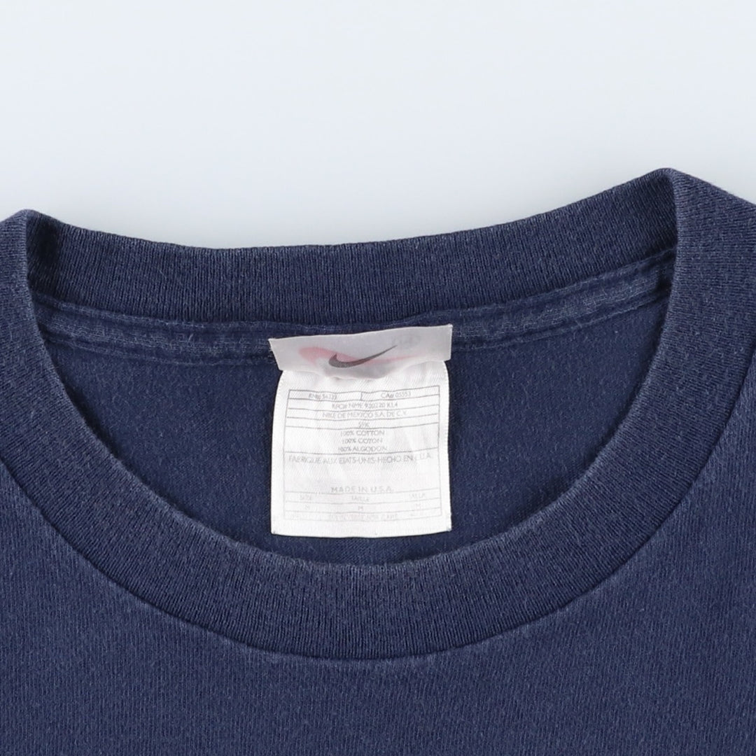 90'S Nike One Point Logo T-shirt Made in USA Men's M Size Vintage cotton navy blue type Vintage Second Hand