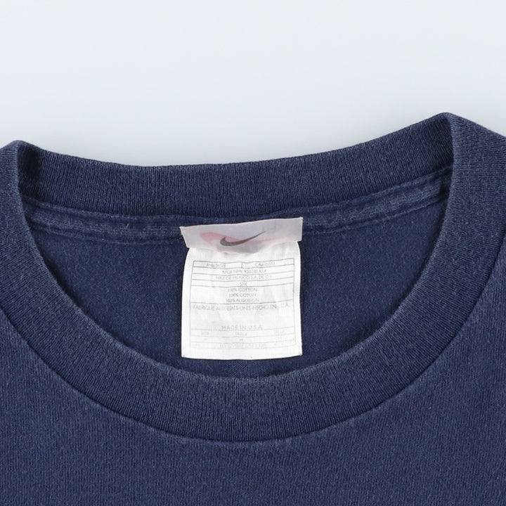 90'S Nike One Point Logo T-shirt Made in USA Men's M Size Vintage cotton navy blue type Vintage Second Hand