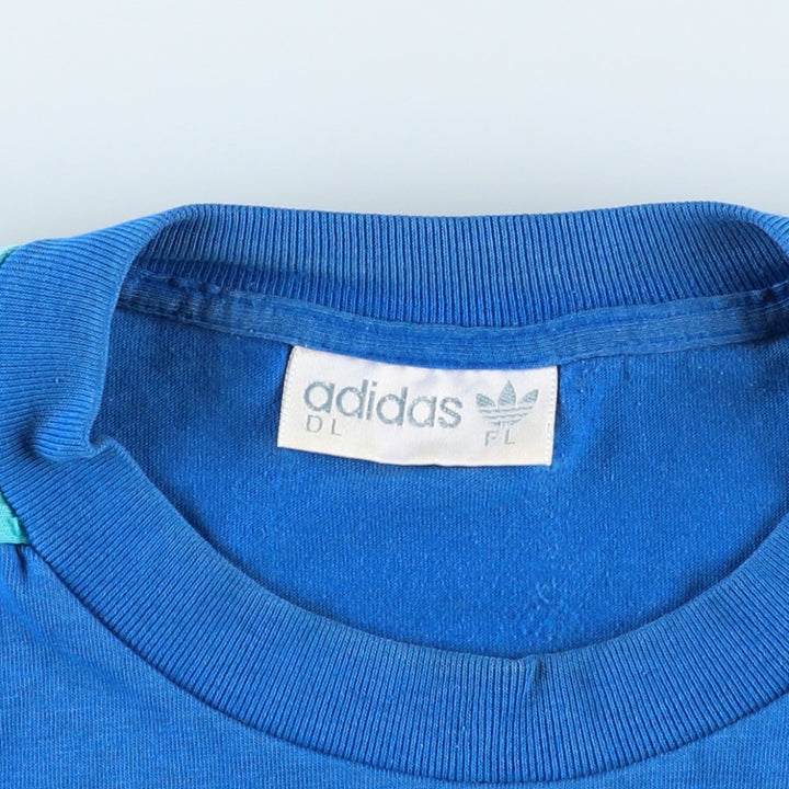 80s-90'S Adidas Trefoil Logo T-Shirt, Men's Size L (approx.), Vintage cotton blue type Vintage Second Hand
