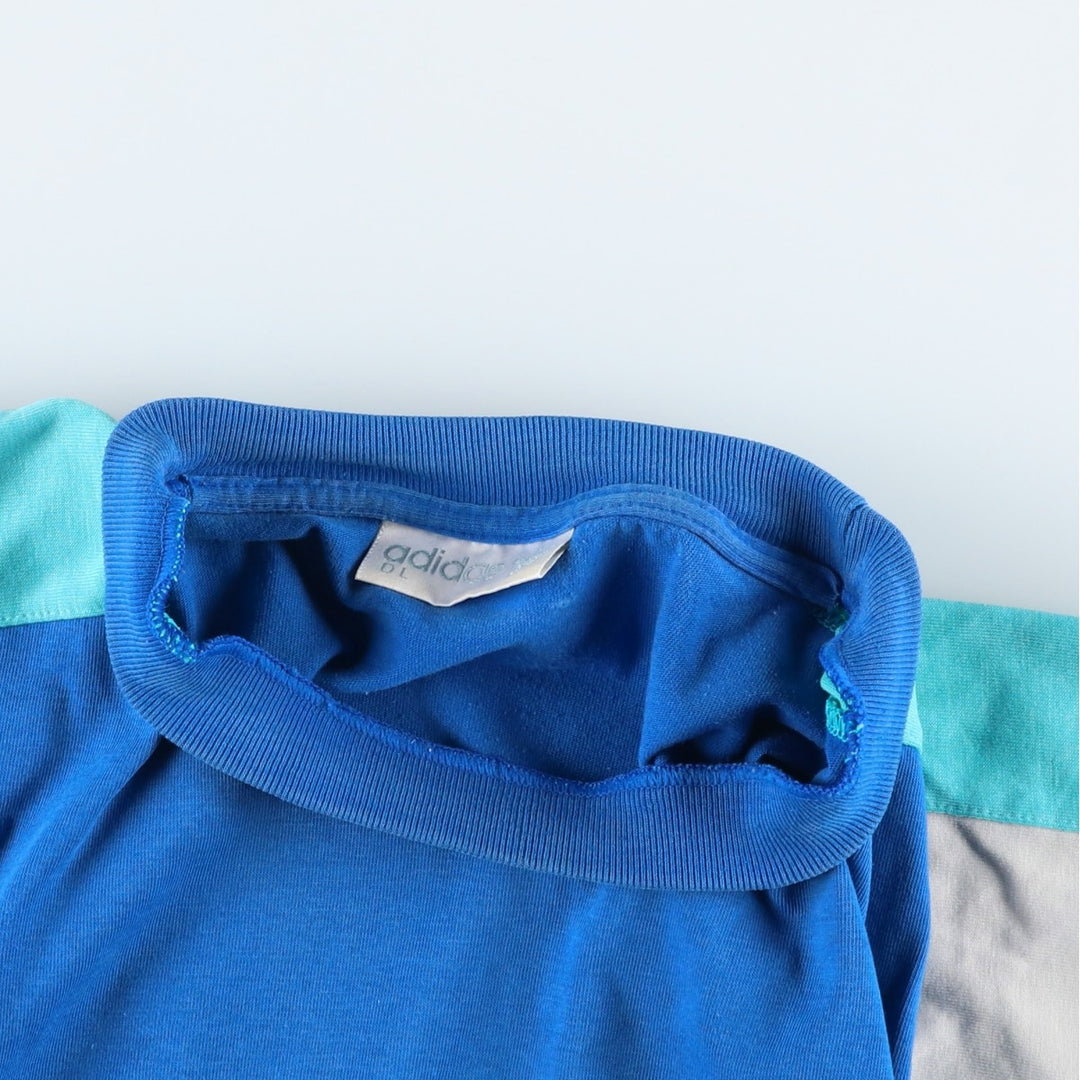 80s-90'S Adidas Trefoil Logo T-Shirt, Men's Size L (approx.), Vintage cotton blue type Vintage Second Hand