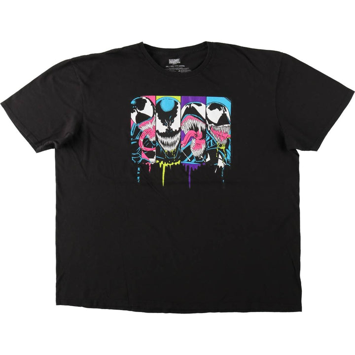 Big Size Marvel Venom Character Print T-Shirt (Men's XXXL equivalent) cotton black type Vintage Second Hand