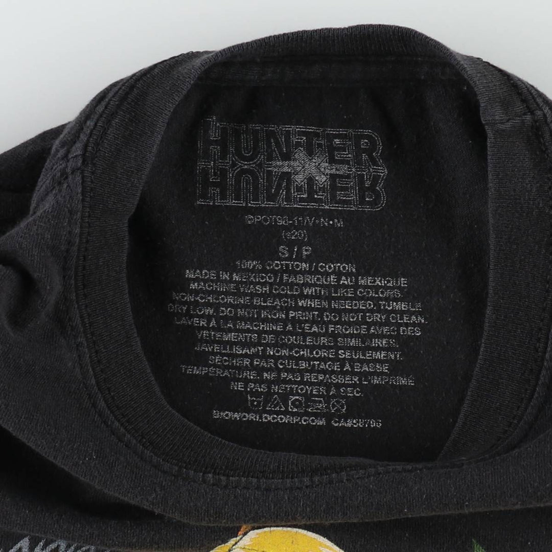 HUNTERxHUNTER Anime Character Print T-Shirt (Men's Size S) cotton black type Vintage Second Hand