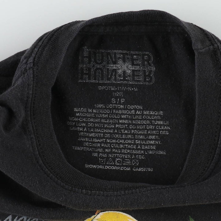 HUNTERxHUNTER Anime Character Print T-Shirt (Men's Size S) cotton black type Vintage Second Hand