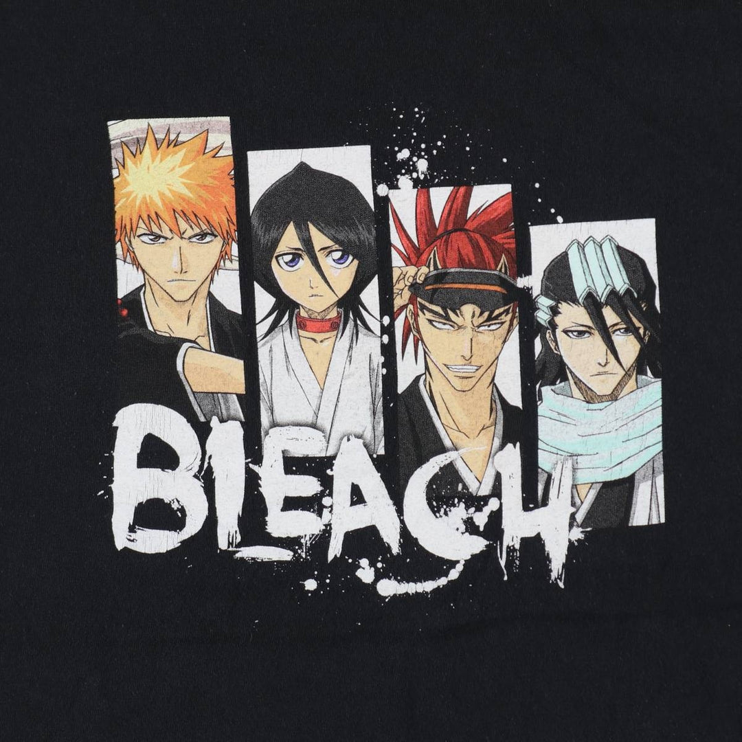 BLEACH anime character print T-shirt, men's size XL cotton black type Vintage Second Hand
