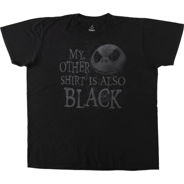 The Nightmare Before Christmas Character Print T-Shirt (Men's XL equivalent) cotton black type Vintage Second Hand