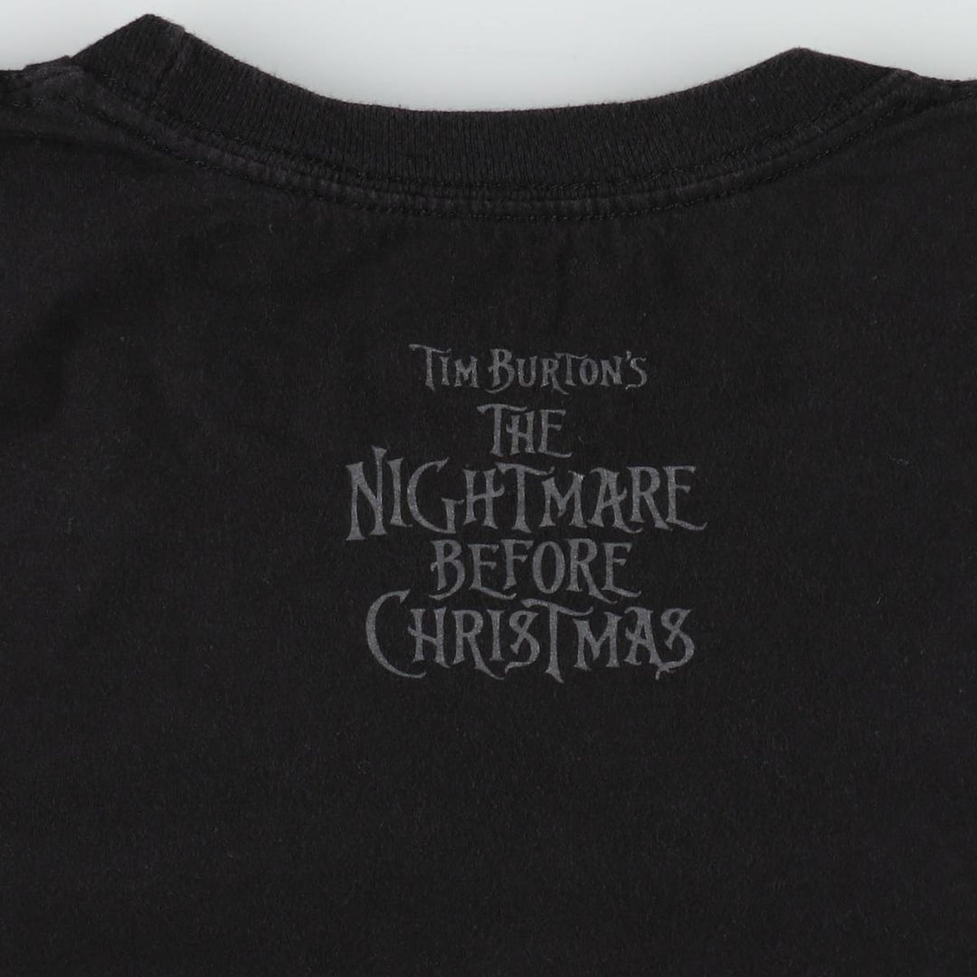 The Nightmare Before Christmas Character Print T-Shirt (Men's XL equivalent) cotton black type Vintage Second Hand