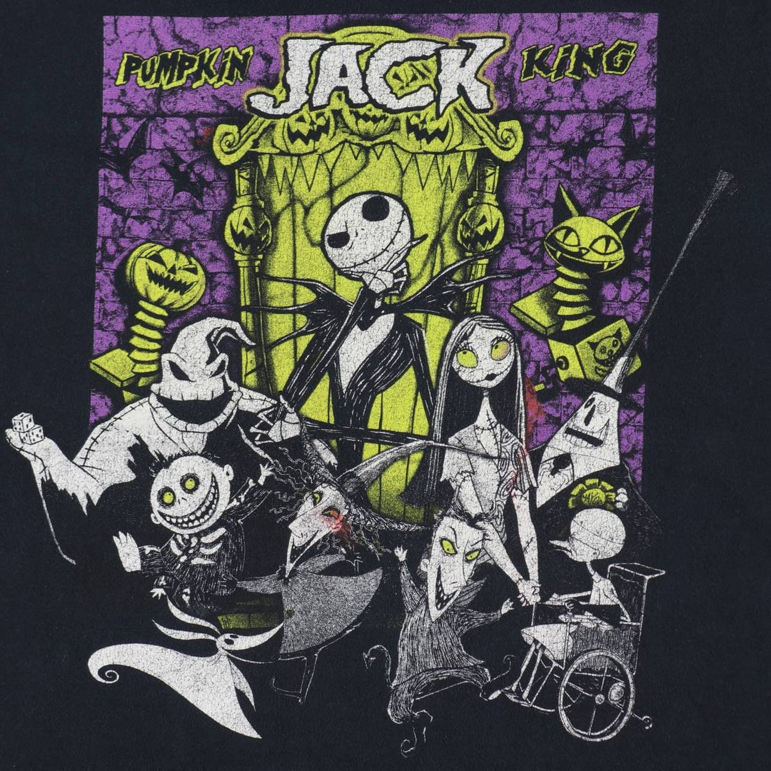 The Nightmare Before Christmas Character Print T-Shirt (Men's Size L) cotton black type Vintage Second Hand