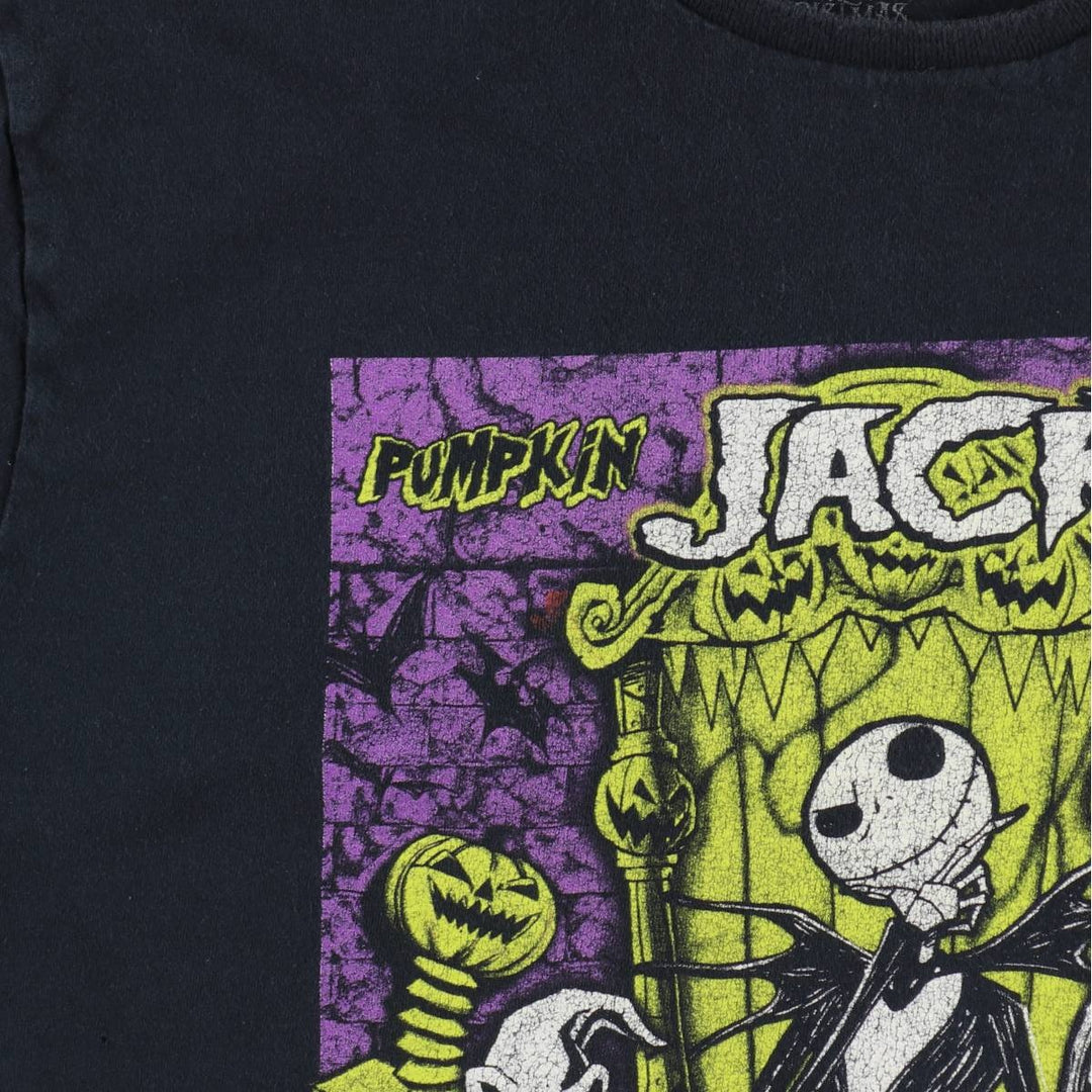 The Nightmare Before Christmas Character Print T-Shirt (Men's Size L) cotton black type Vintage Second Hand