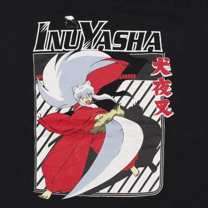 2000'S INUYASHA Anime Character Print T-Shirt, Men's XL (approx.) cotton black type Vintage Second Hand