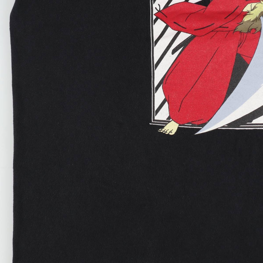 2000'S INUYASHA Anime Character Print T-Shirt, Men's XL (approx.) cotton black type Vintage Second Hand