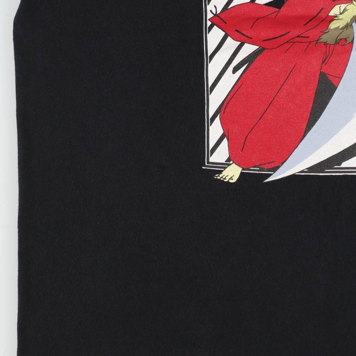 2000'S INUYASHA Anime Character Print T-Shirt, Men's XL (approx.) cotton black type Vintage Second Hand