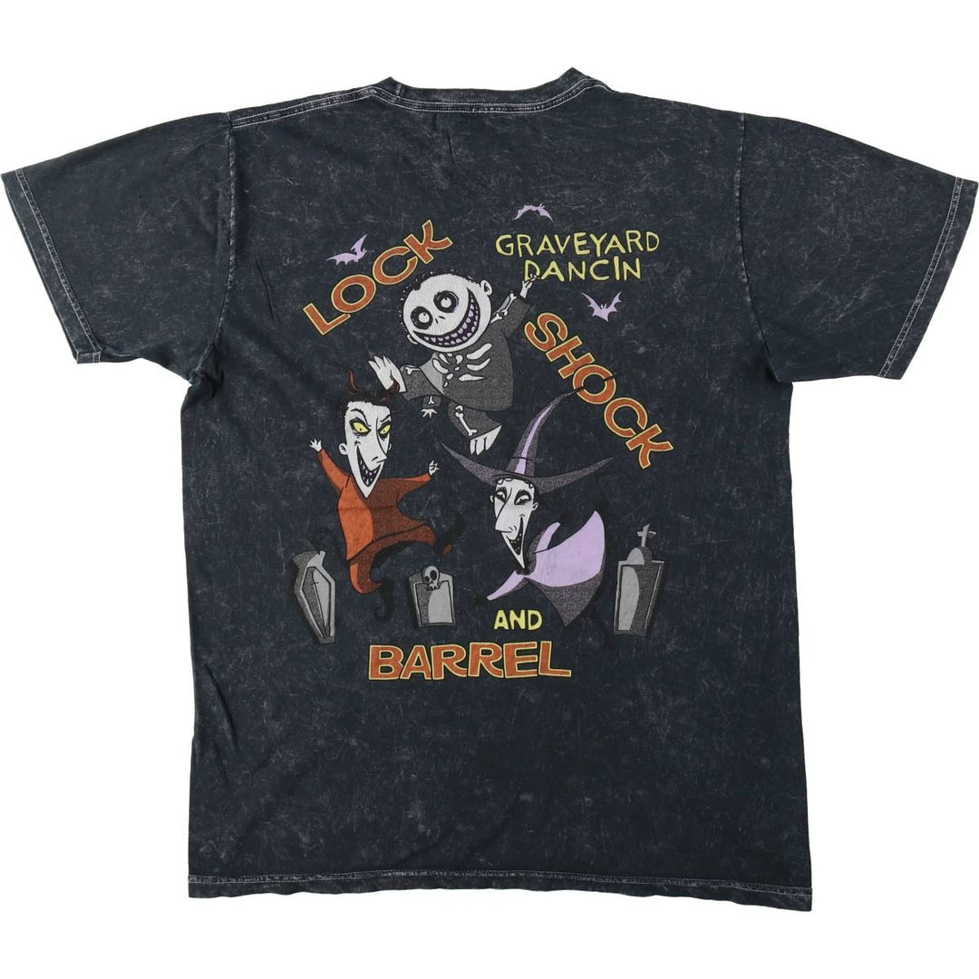 The Nightmare Before Christmas Character Print T-Shirt (Men's Size L) cotton black type Vintage Second Hand