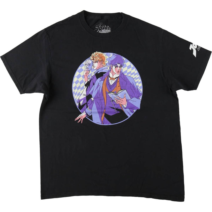 JoJo's Bizarre Adventure JoJo's Bizarre Adventure Anime Character Print T-Shirt Men's L size cotton black type Vintage Second Hand