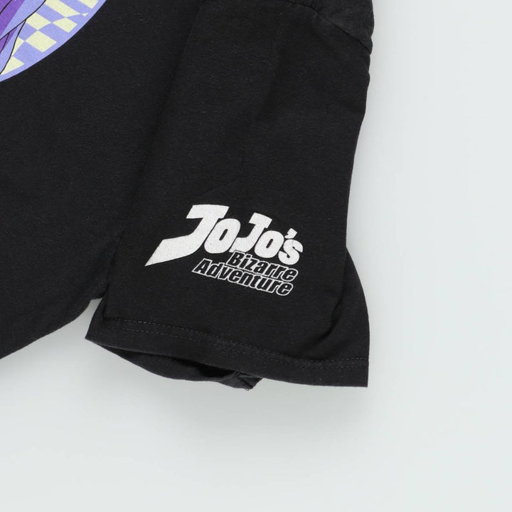 JoJo's Bizarre Adventure JoJo's Bizarre Adventure Anime Character Print T-Shirt Men's L size cotton black type Vintage Second Hand