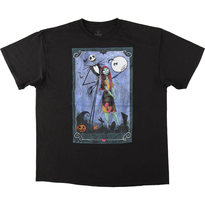 The Nightmare Before Christmas Character Print T-Shirt (Men's XL equivalent) cotton black type Vintage Second Hand