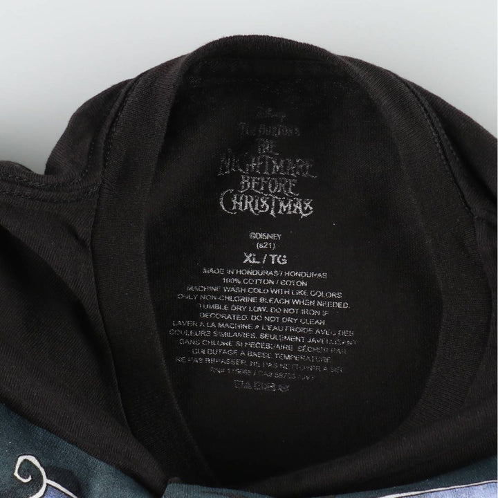 The Nightmare Before Christmas Character Print T-Shirt (Men's XL equivalent) cotton black type Vintage Second Hand