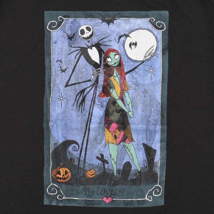 The Nightmare Before Christmas Character Print T-Shirt (Men's XL equivalent) cotton black type Vintage Second Hand
