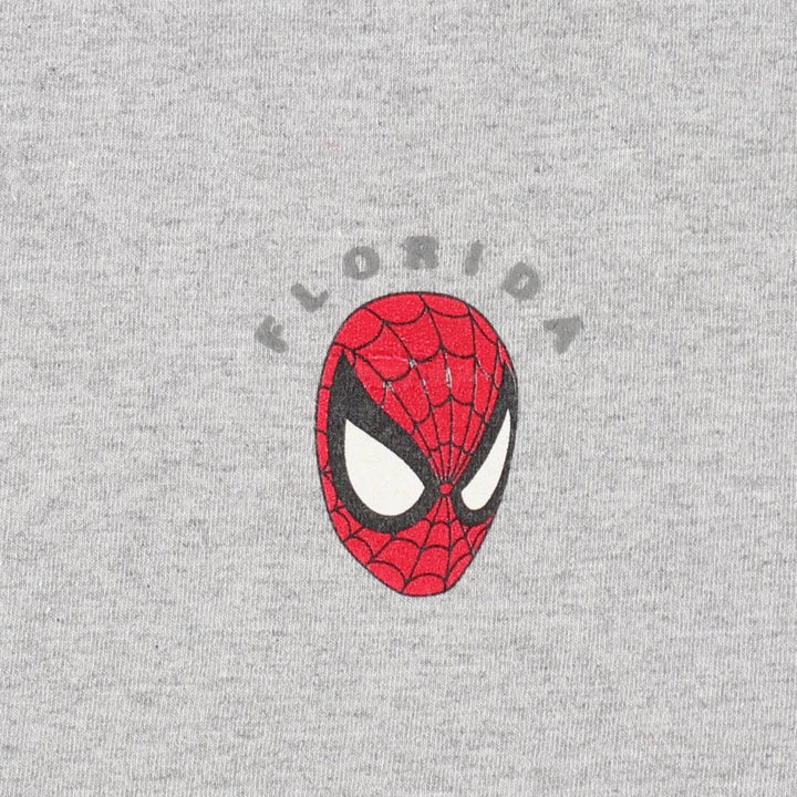 Marvel Spider-Man character print T-shirt, men's size L (approx.) cotton gray type Vintage Second Hand