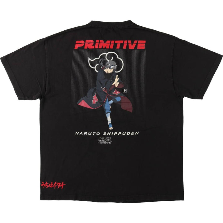 2000'S Primitive Naruto Shippuden Uchiha Itachi Anime Character Print T-Shirt Men's XL (approx.) cotton black type Vintage Second Hand