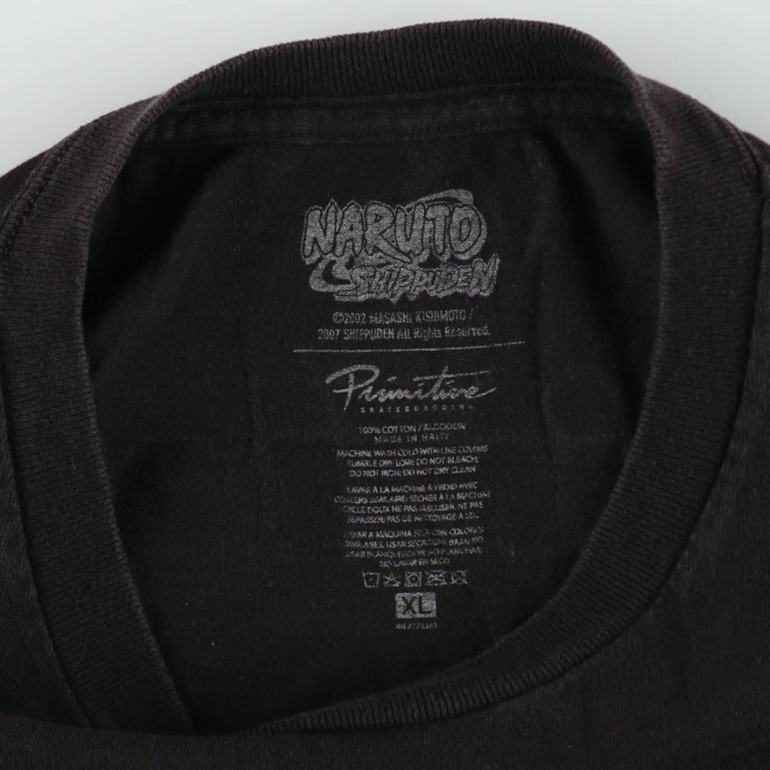 2000'S Primitive Naruto Shippuden Uchiha Itachi Anime Character Print T-Shirt Men's XL (approx.) cotton black type Vintage Second Hand