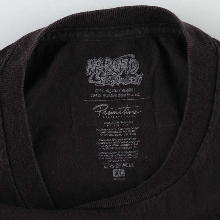 2000'S Primitive Naruto Shippuden Uchiha Itachi Anime Character Print T-Shirt Men's XL (approx.) cotton black type Vintage Second Hand