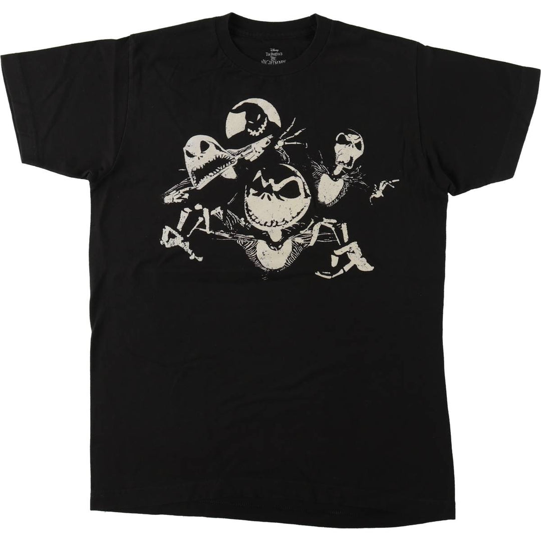 The Nightmare Before Christmas Character Print T-Shirt (Men's Size M) cotton black type Vintage Second Hand